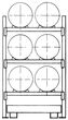 Fassregal, AF, BxTxH 1350x850x2500 mm,