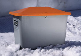 Streugutbehlter, grau/orange, 2200 l,