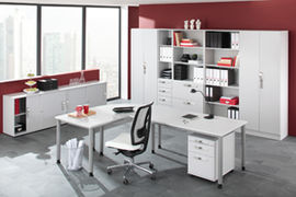 Schreibtisch, BxTxH 800x800x680-760 mm,