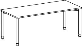 Schreibtisch, BxTxH 1800x800x680-800mm,