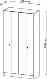 Flgeltrschr., BxTxH 1000x420x2004 mm,